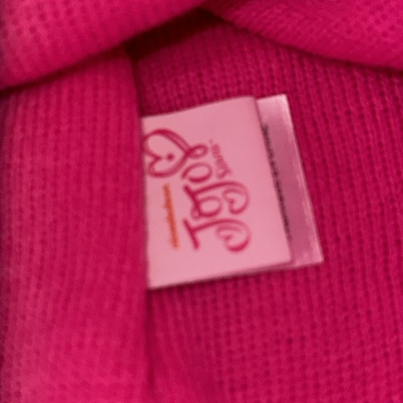 NWT Girls JoJo Siwa Knit Beanie Hat and Glove set.  Pink with Tie-Dye bow - Picture 6 of 7